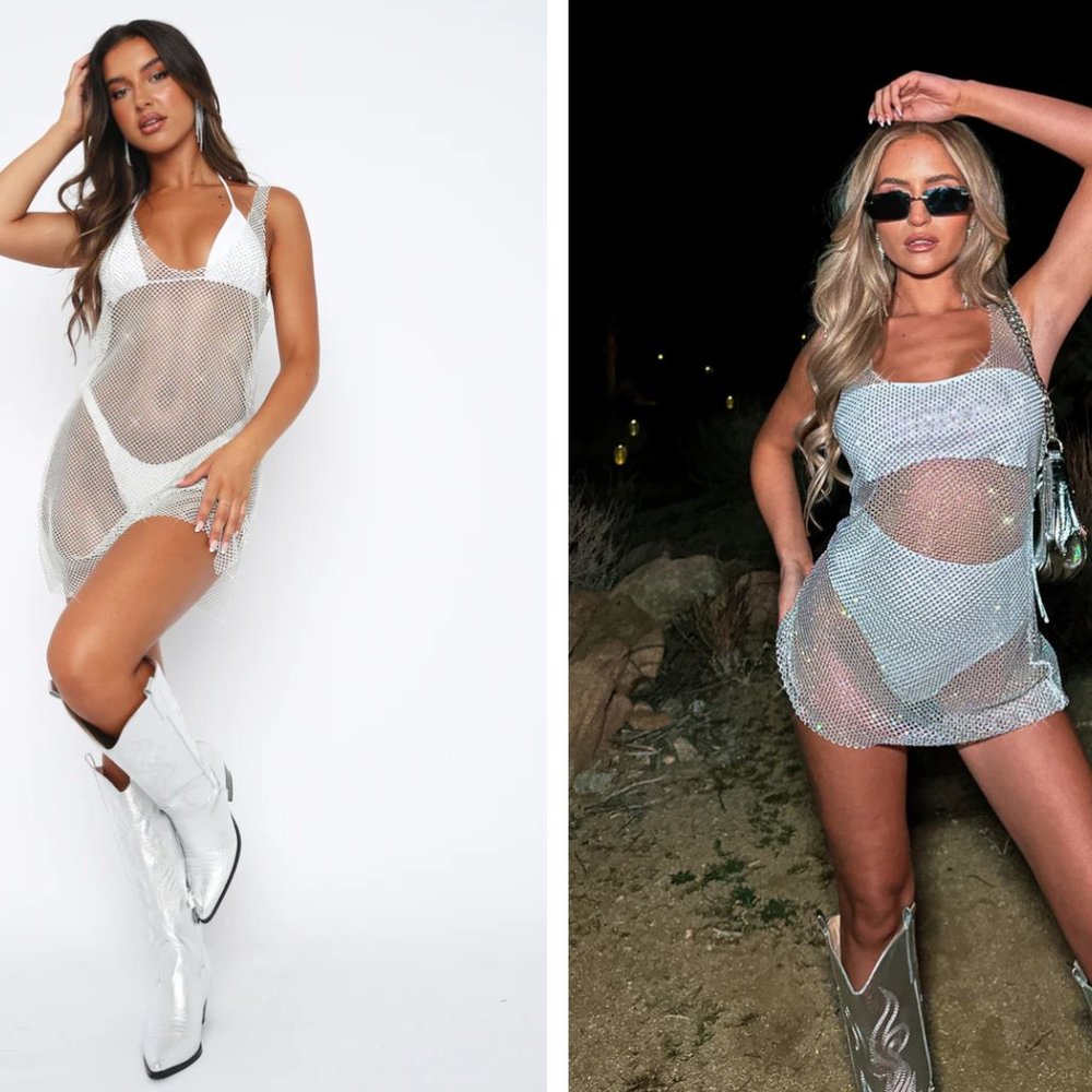 Sparkly white cover up